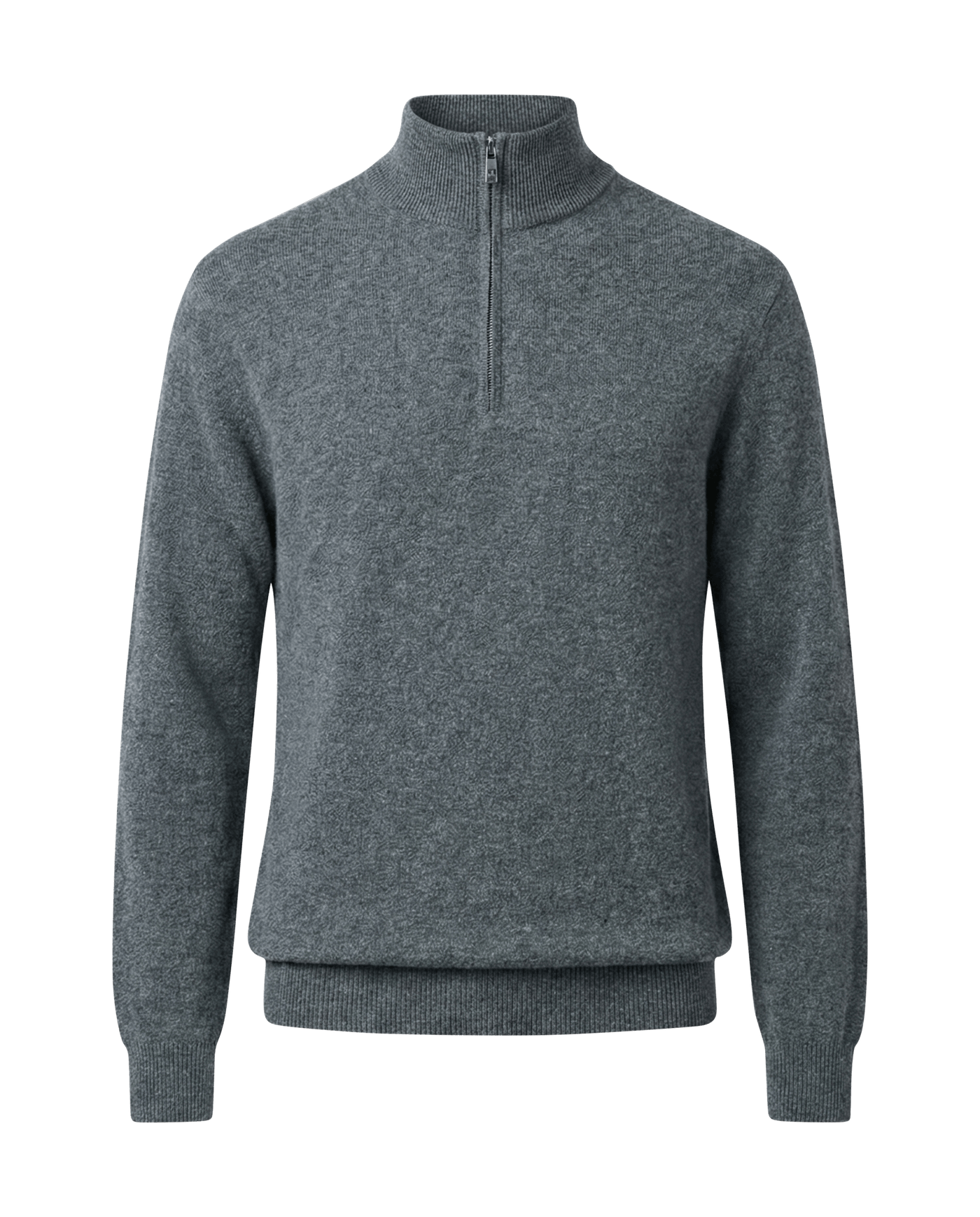 Gray half-zip sweater