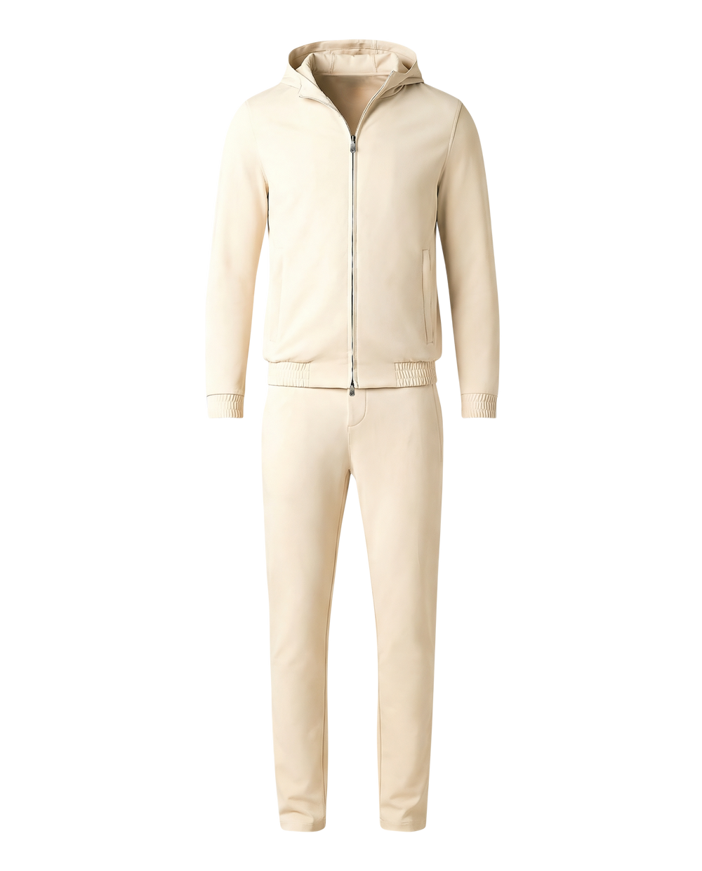 Beige tracksuit on a white background