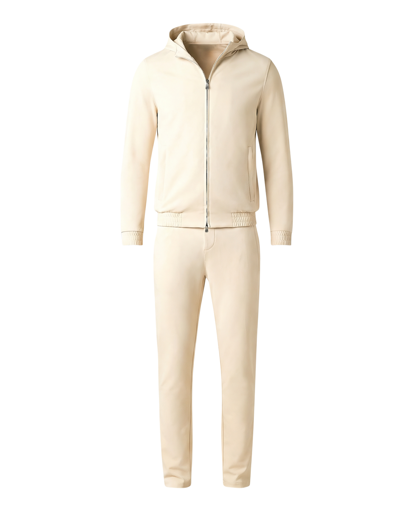 Beige tracksuit on a white background