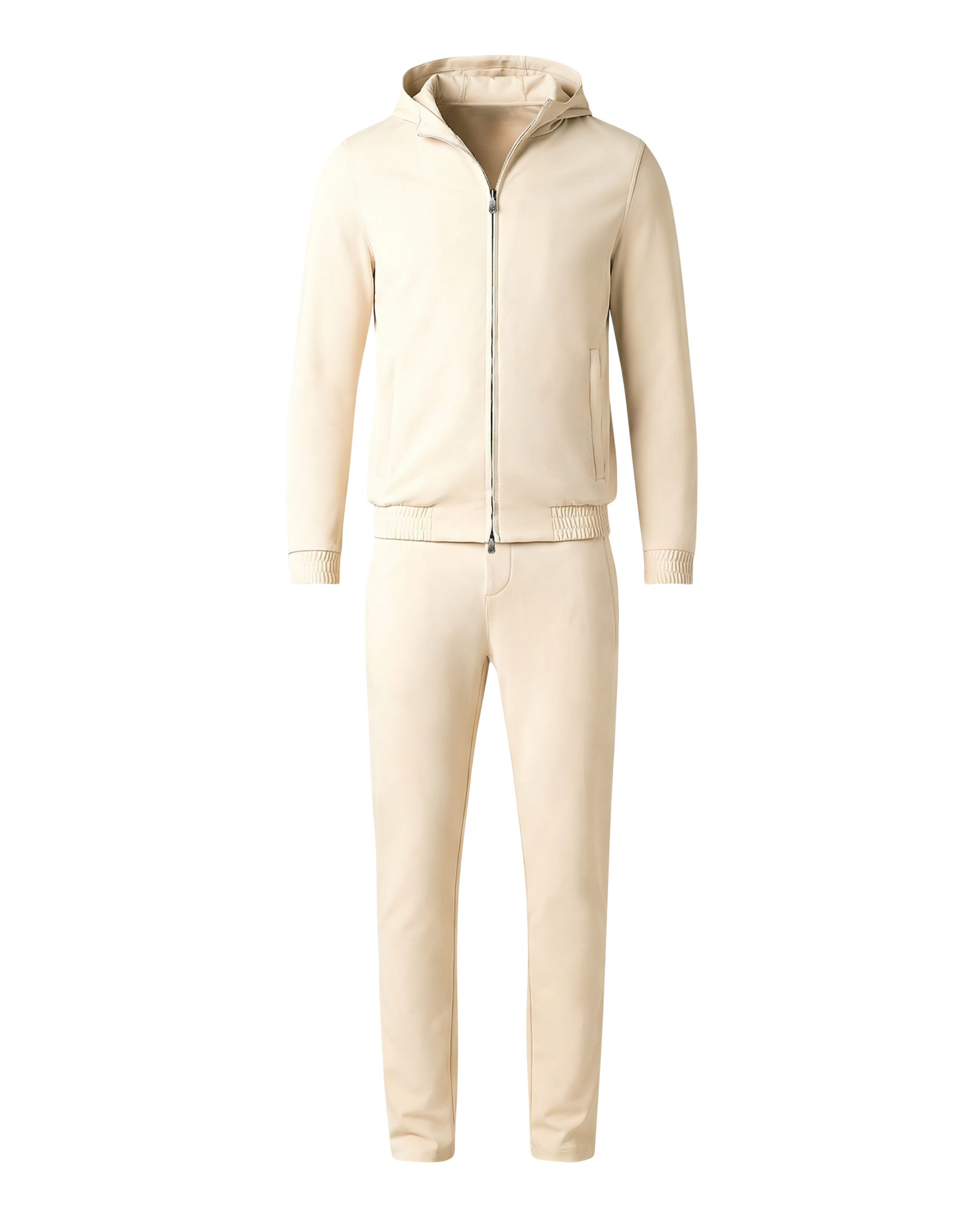 Beige tracksuit on a white background