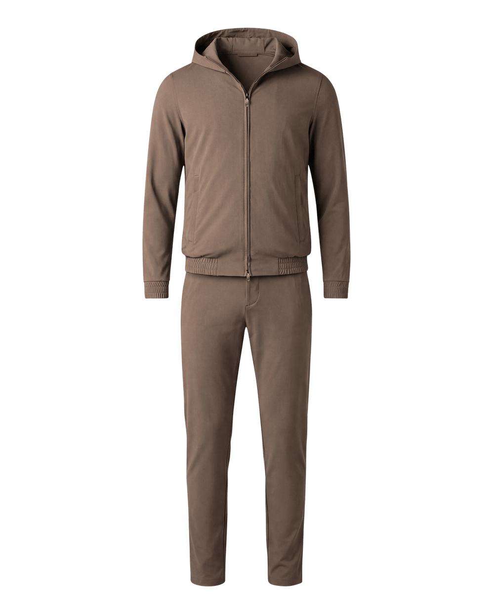 Beige tracksuit on a black background