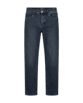 Dark blue jeans on a white background