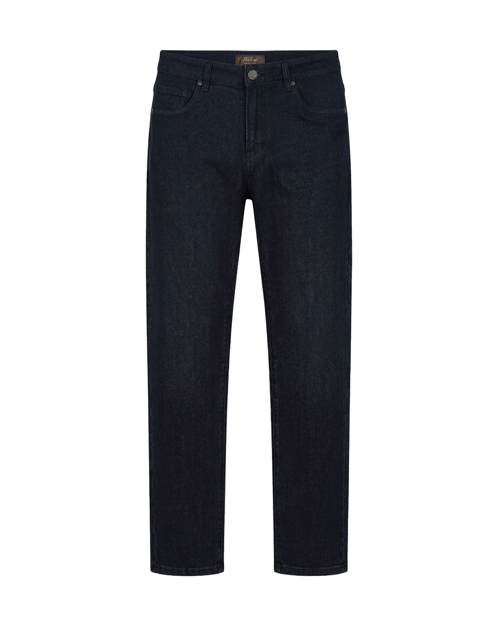 Dark blue jeans on a white background