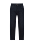 Dark blue jeans on a white background