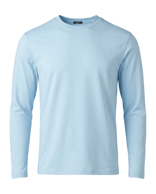 Light blue long-sleeve shirt on a black background