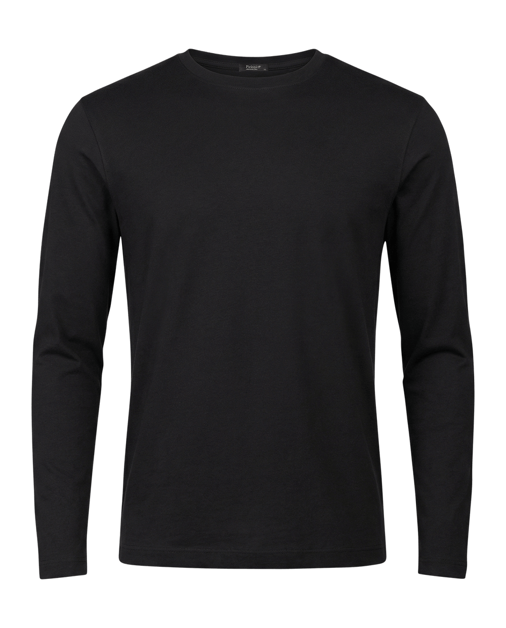 Black long-sleeve shirt on a transparent background