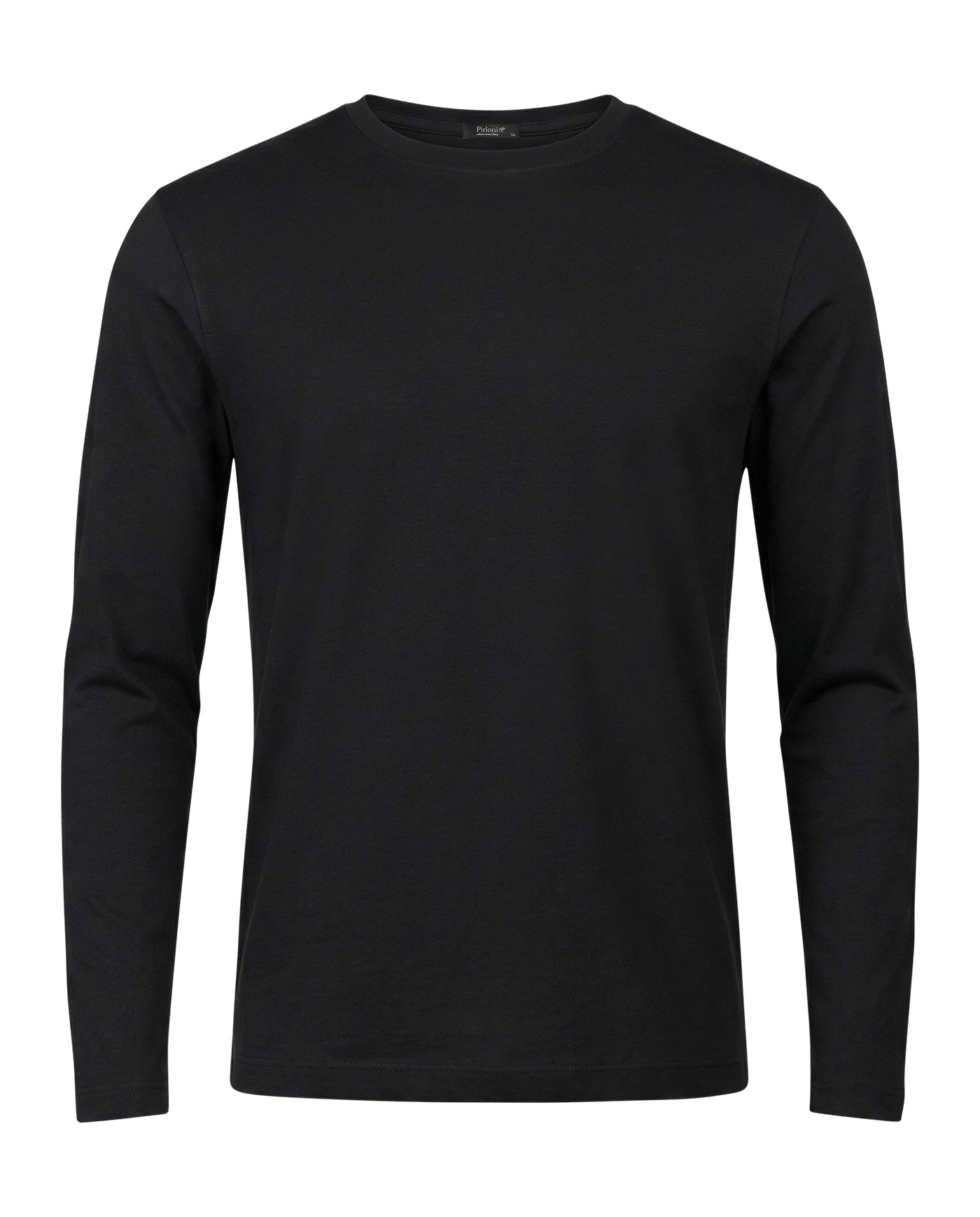 Black long-sleeve shirt on a transparent background