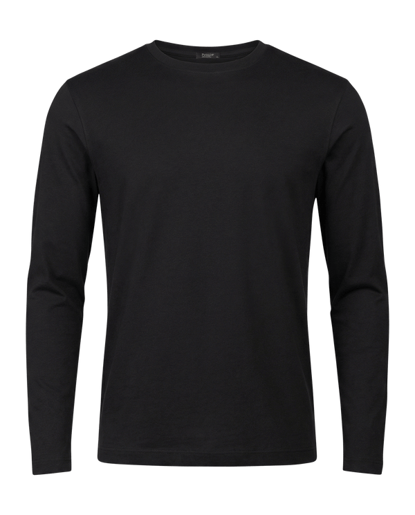 Black long-sleeve shirt on a transparent background
