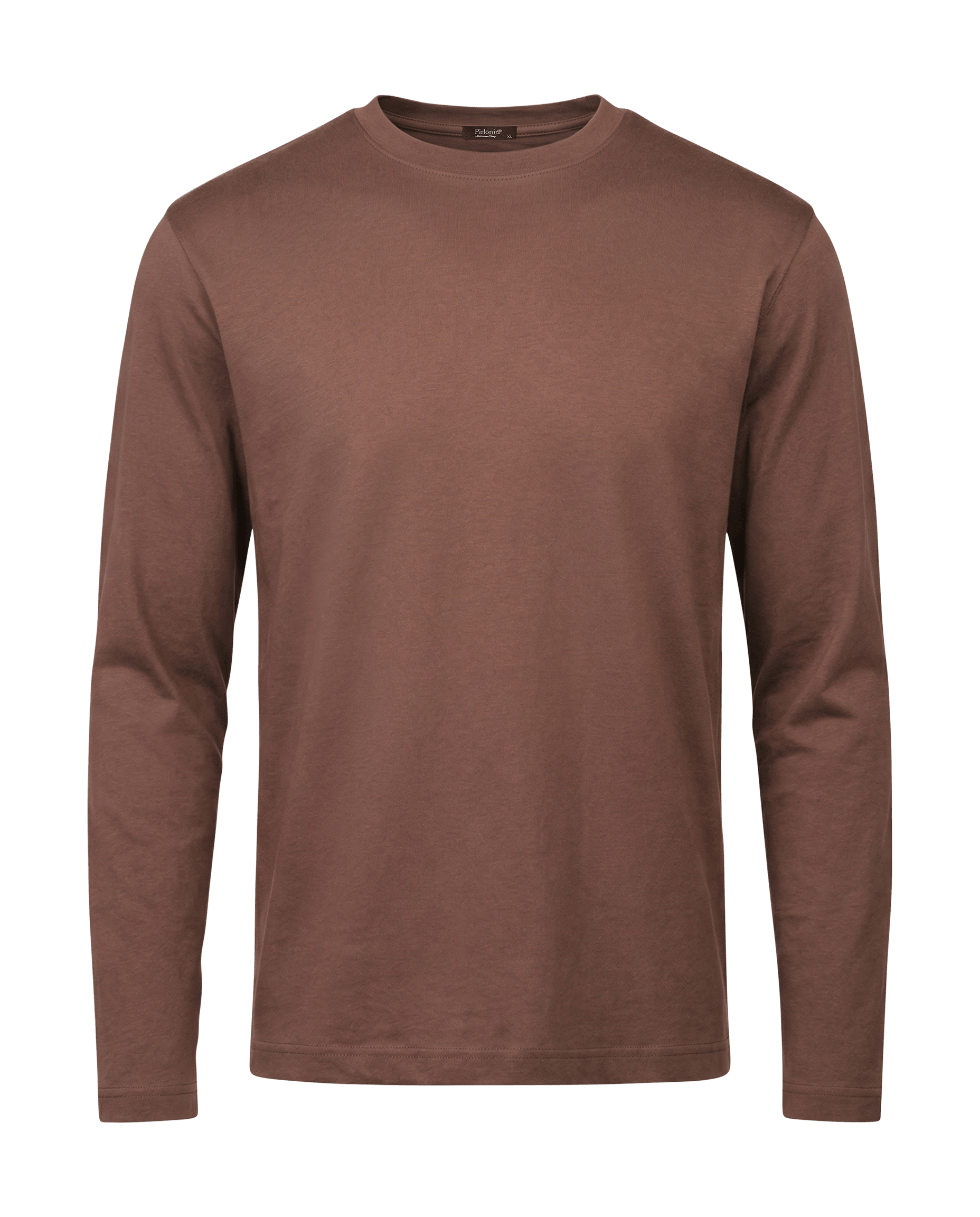 Brown long-sleeve shirt on a black background