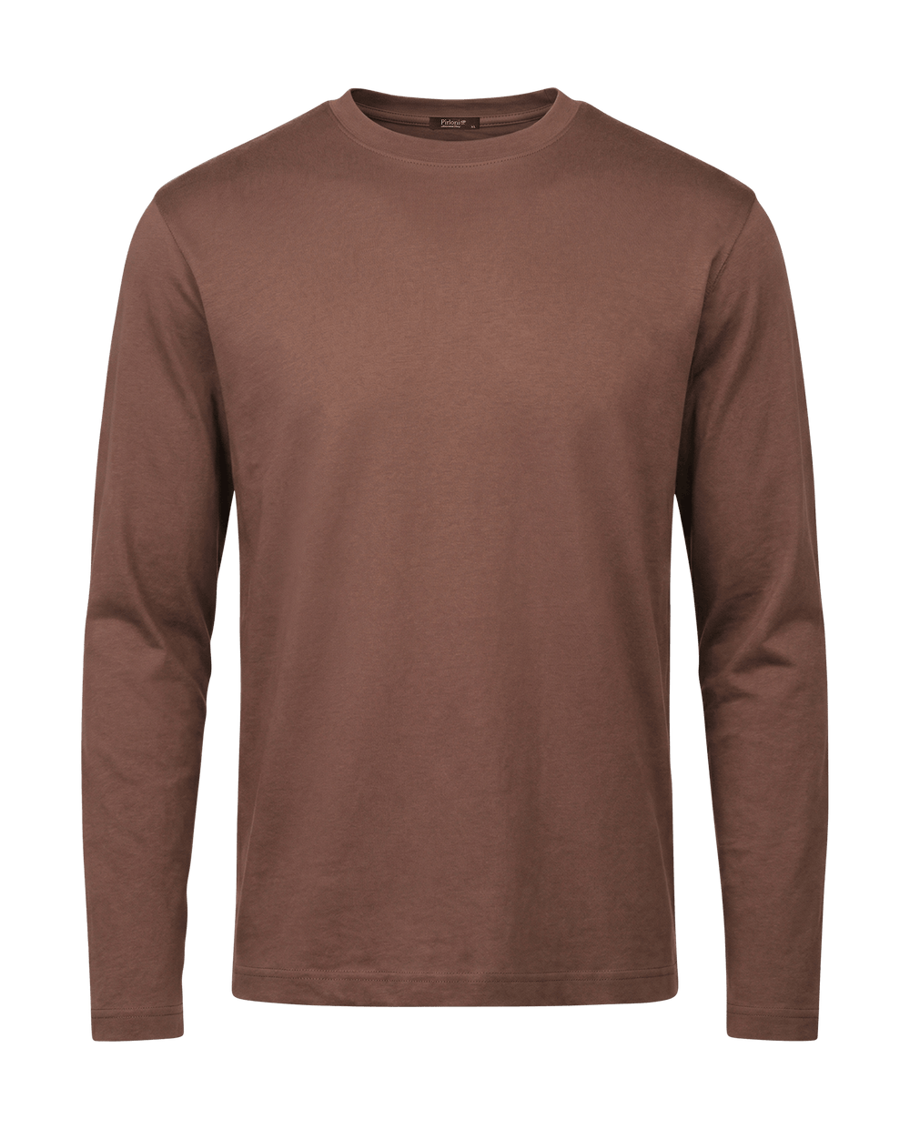 Brown long-sleeve shirt on a black background