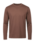 Brown long-sleeve shirt on a black background