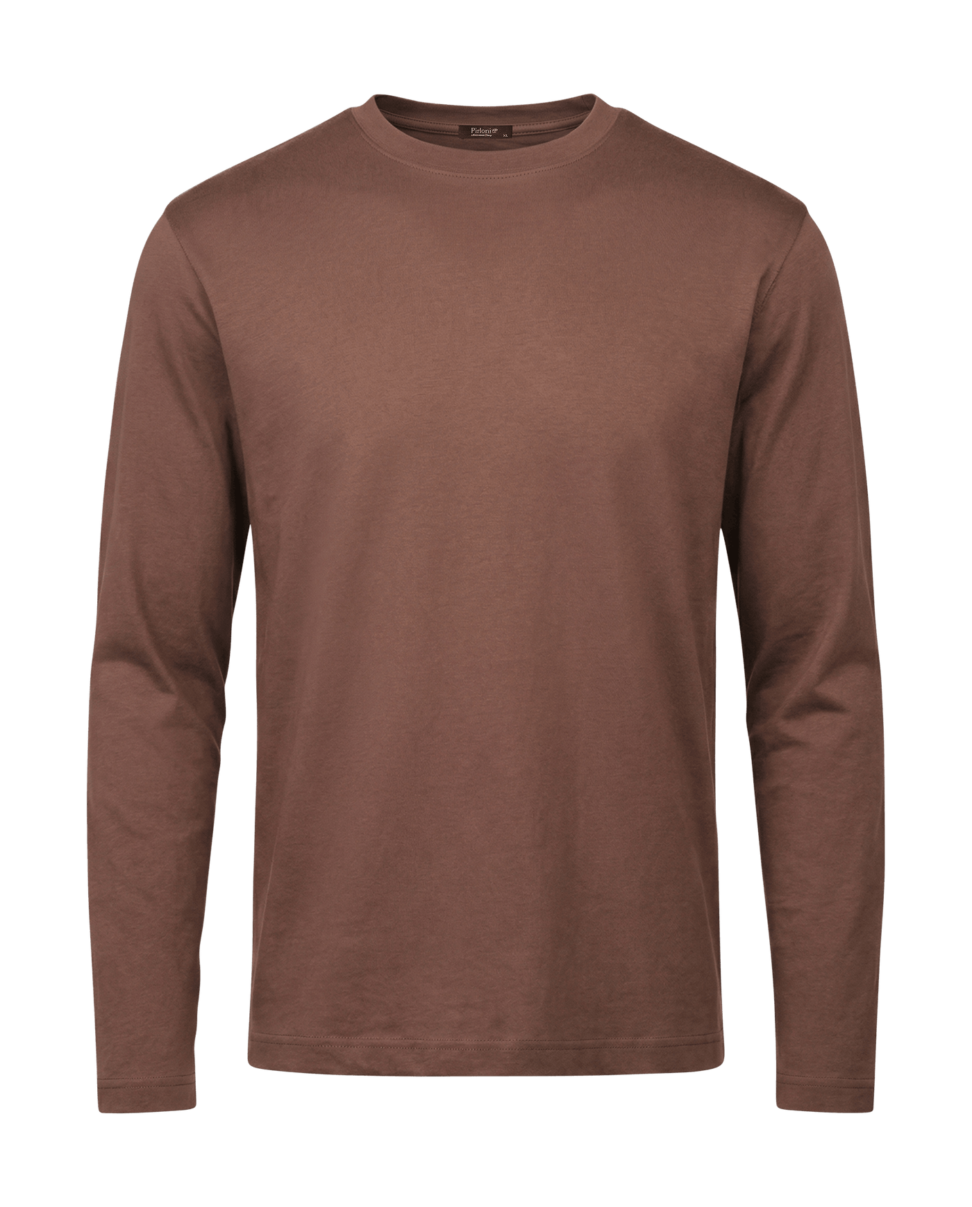 Brown long-sleeve shirt on a black background