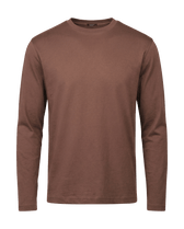 Brown long-sleeve shirt on a black background
