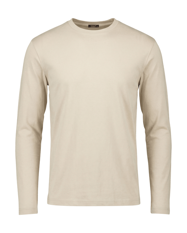 Beige long-sleeve shirt on a black background