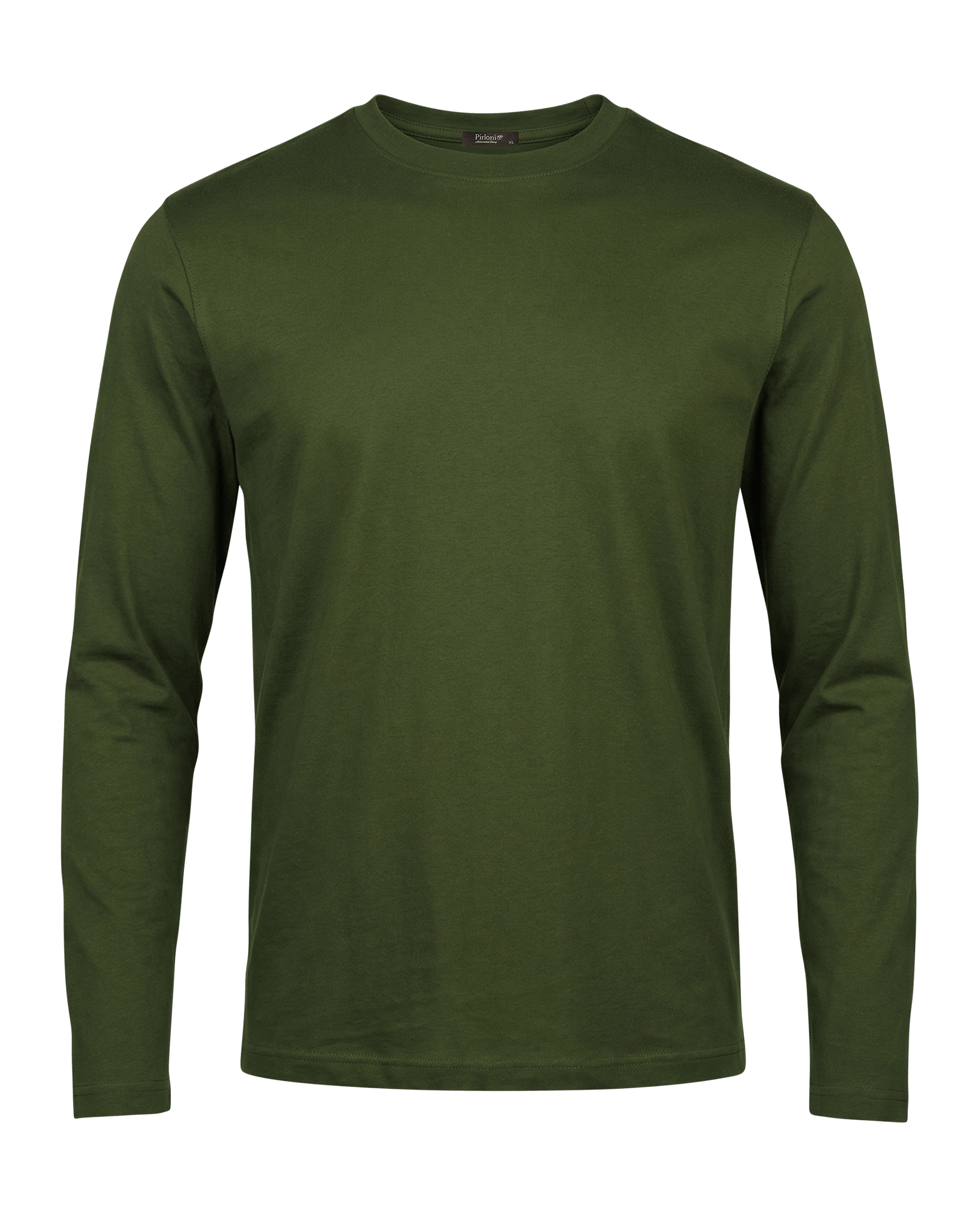 Green long-sleeve shirt on a black background