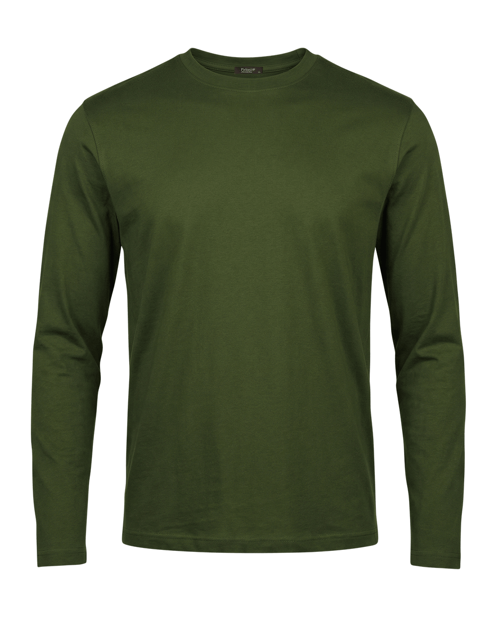 Green long-sleeve shirt on a black background