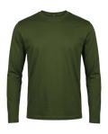Green long-sleeve shirt on a black background