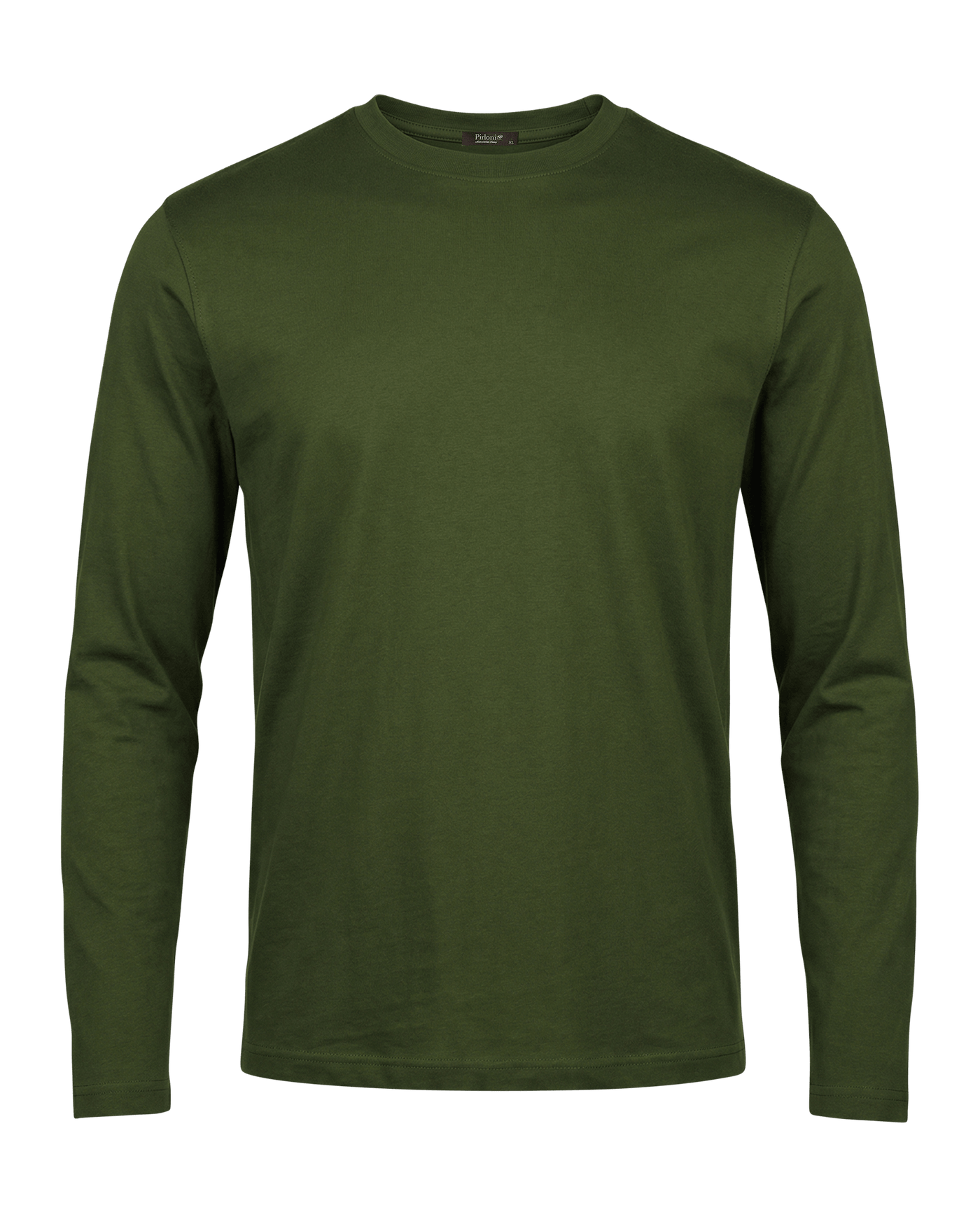 Green long-sleeve shirt on a black background