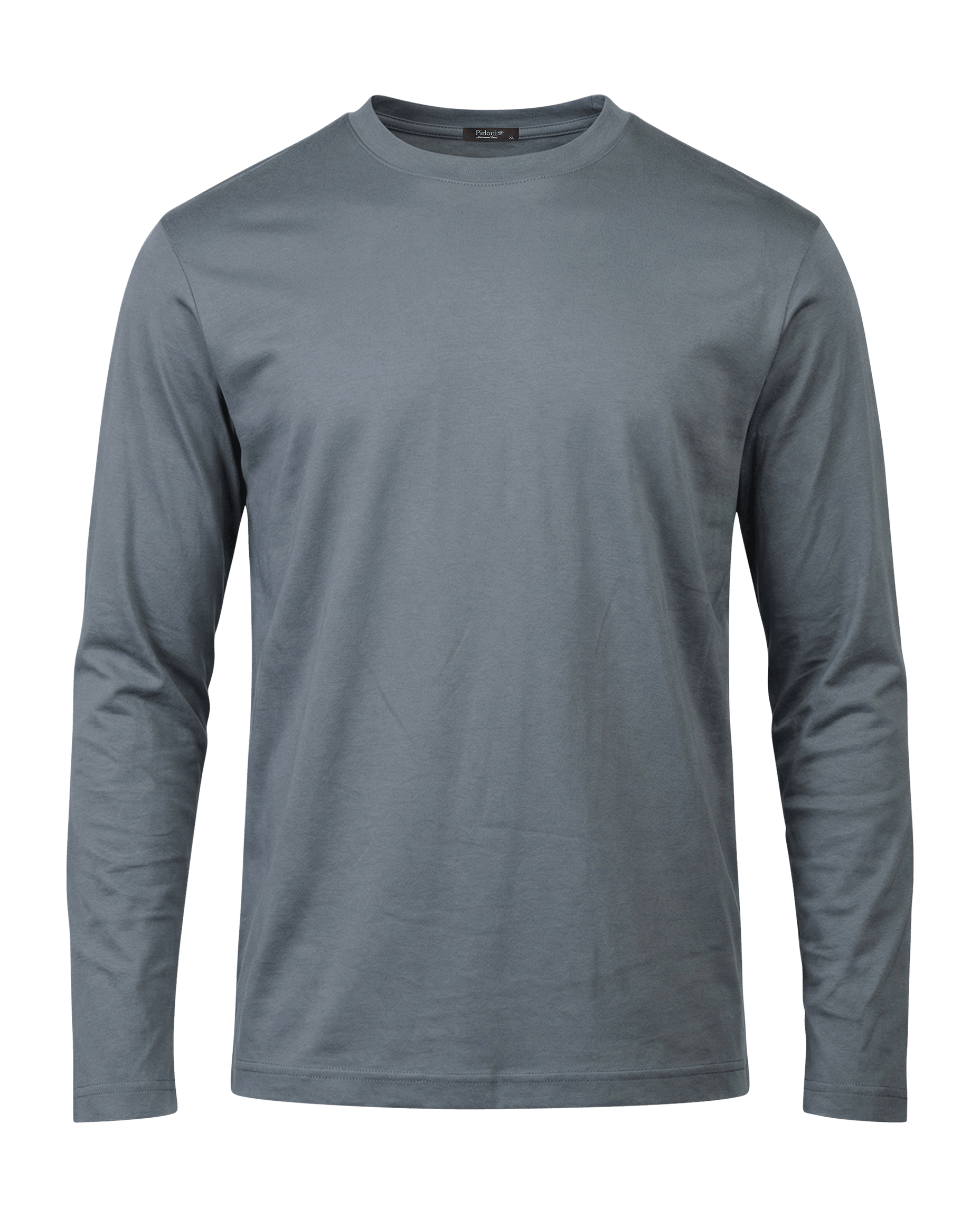 Gray long-sleeve shirt on a black background