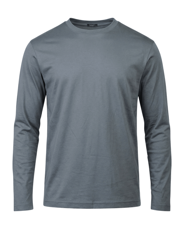Gray long-sleeve shirt on a black background