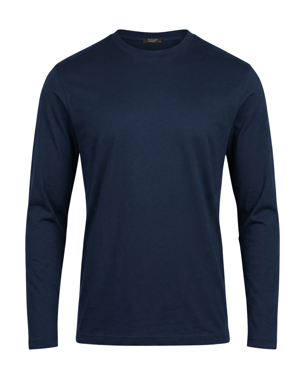 Navy blue long-sleeve shirt on a transparent background