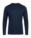 Navy blue long-sleeve shirt on a transparent background