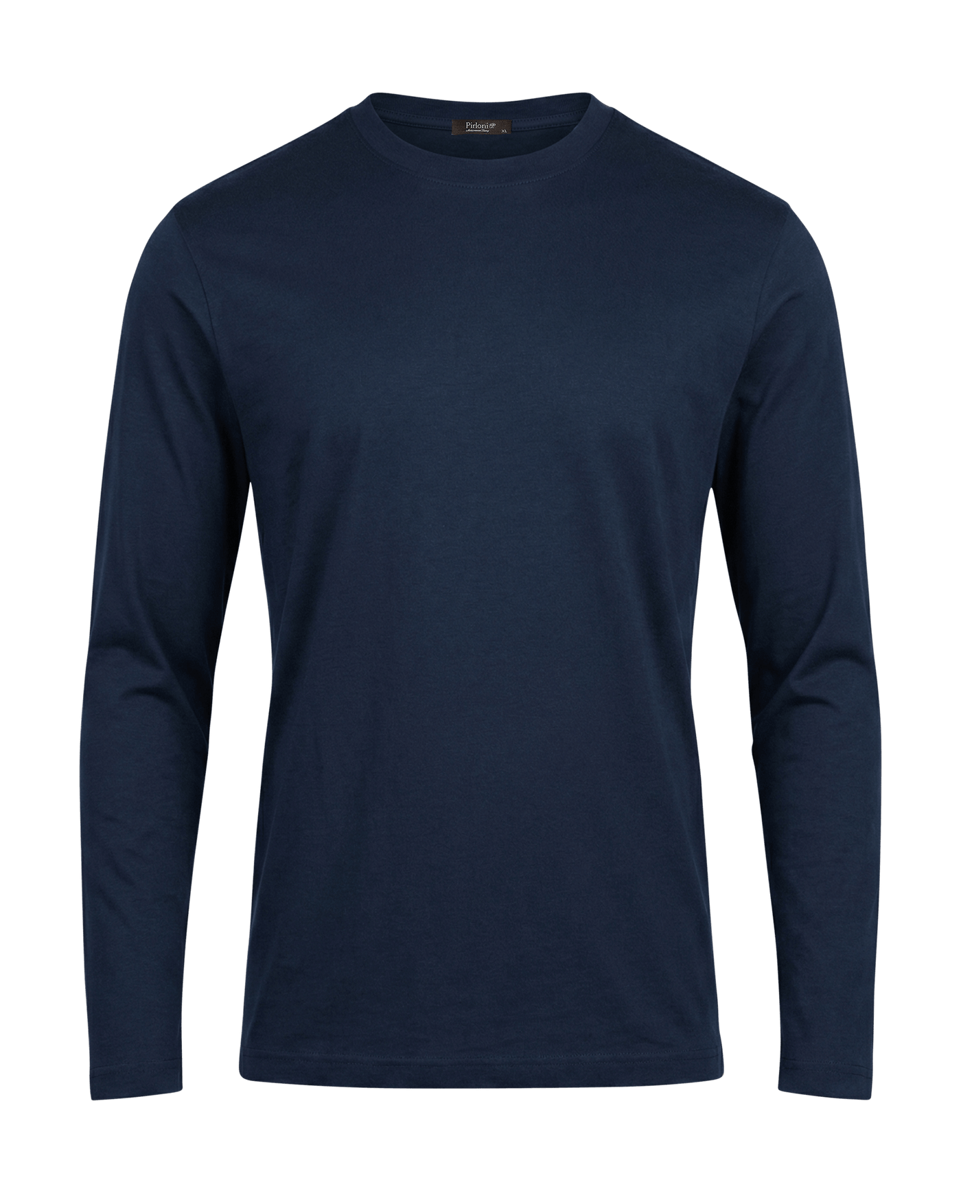 Navy blue long-sleeve shirt on a transparent background
