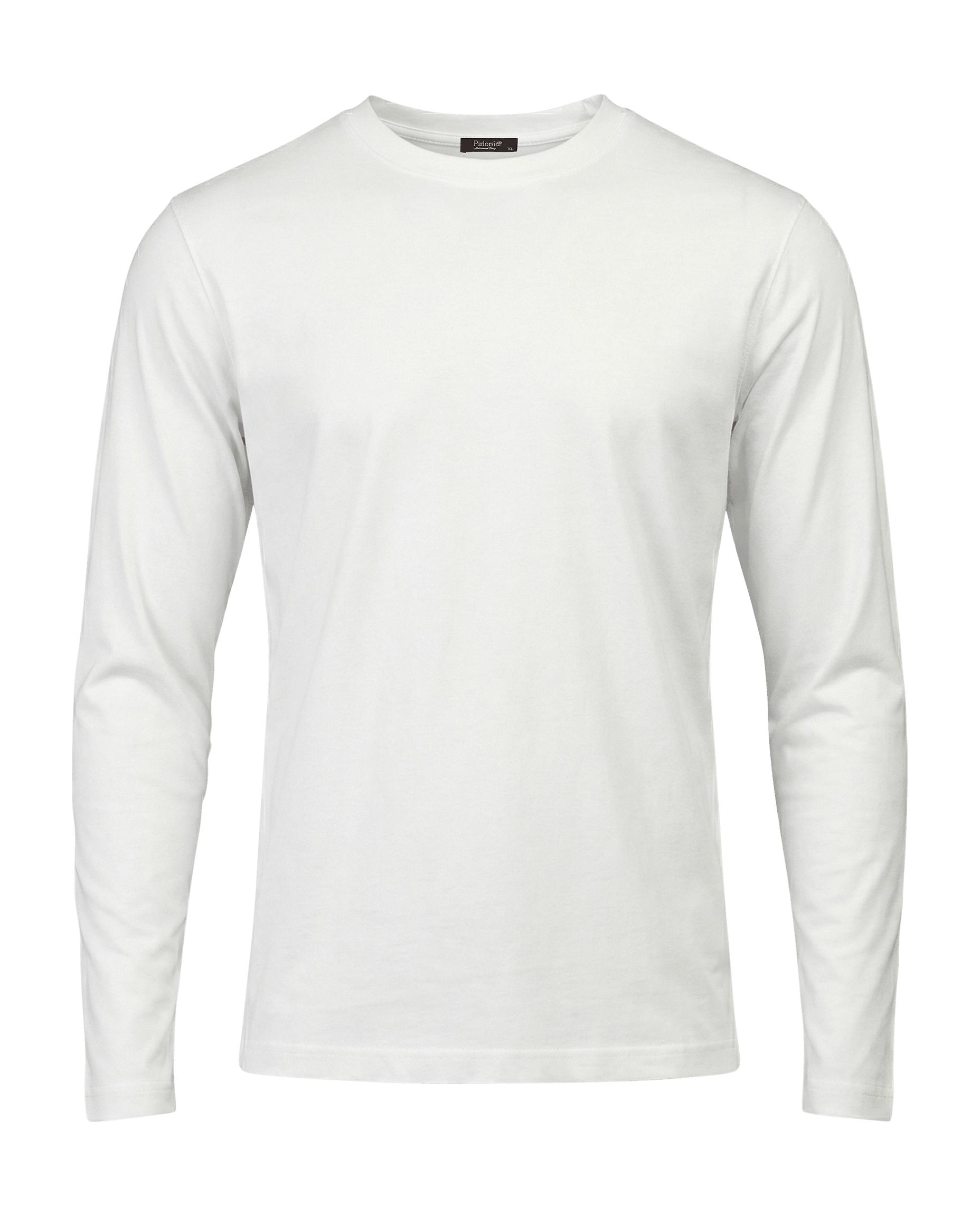 Gemerceriseerd wit shirt met lange mouwen 