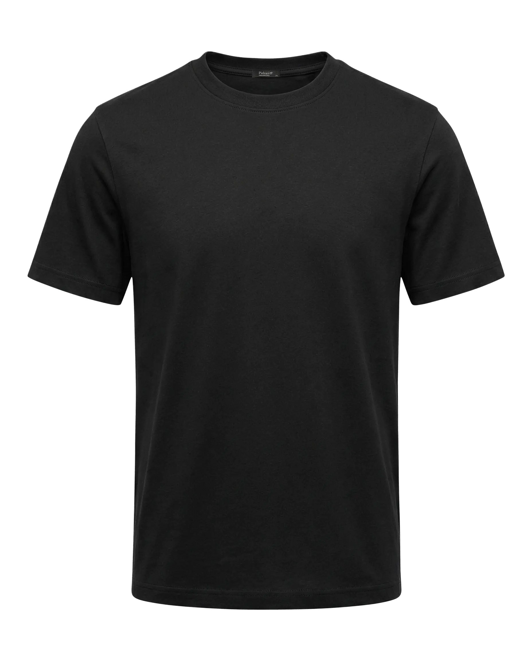 Black t-shirt on a white background