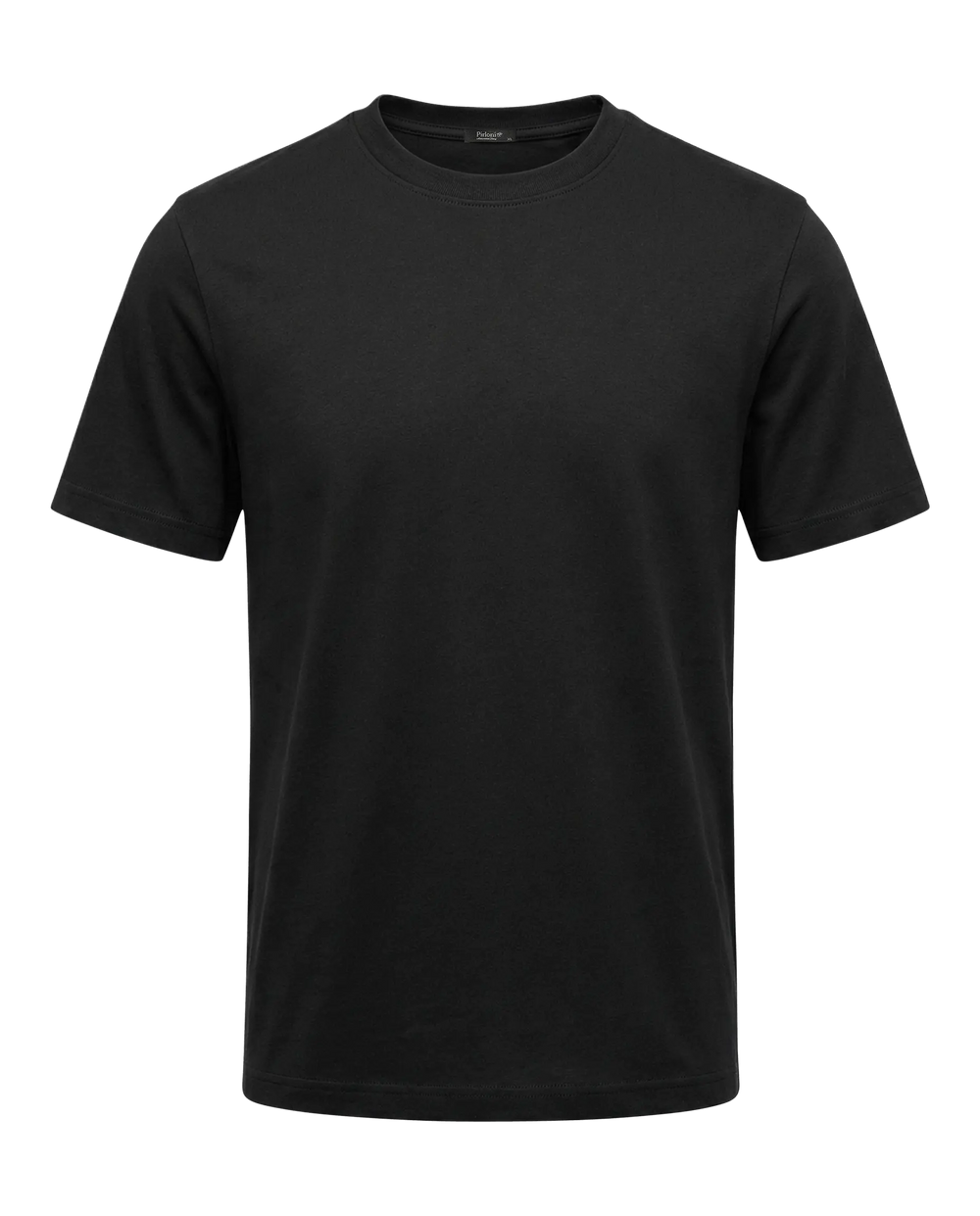 Black t-shirt on a white background