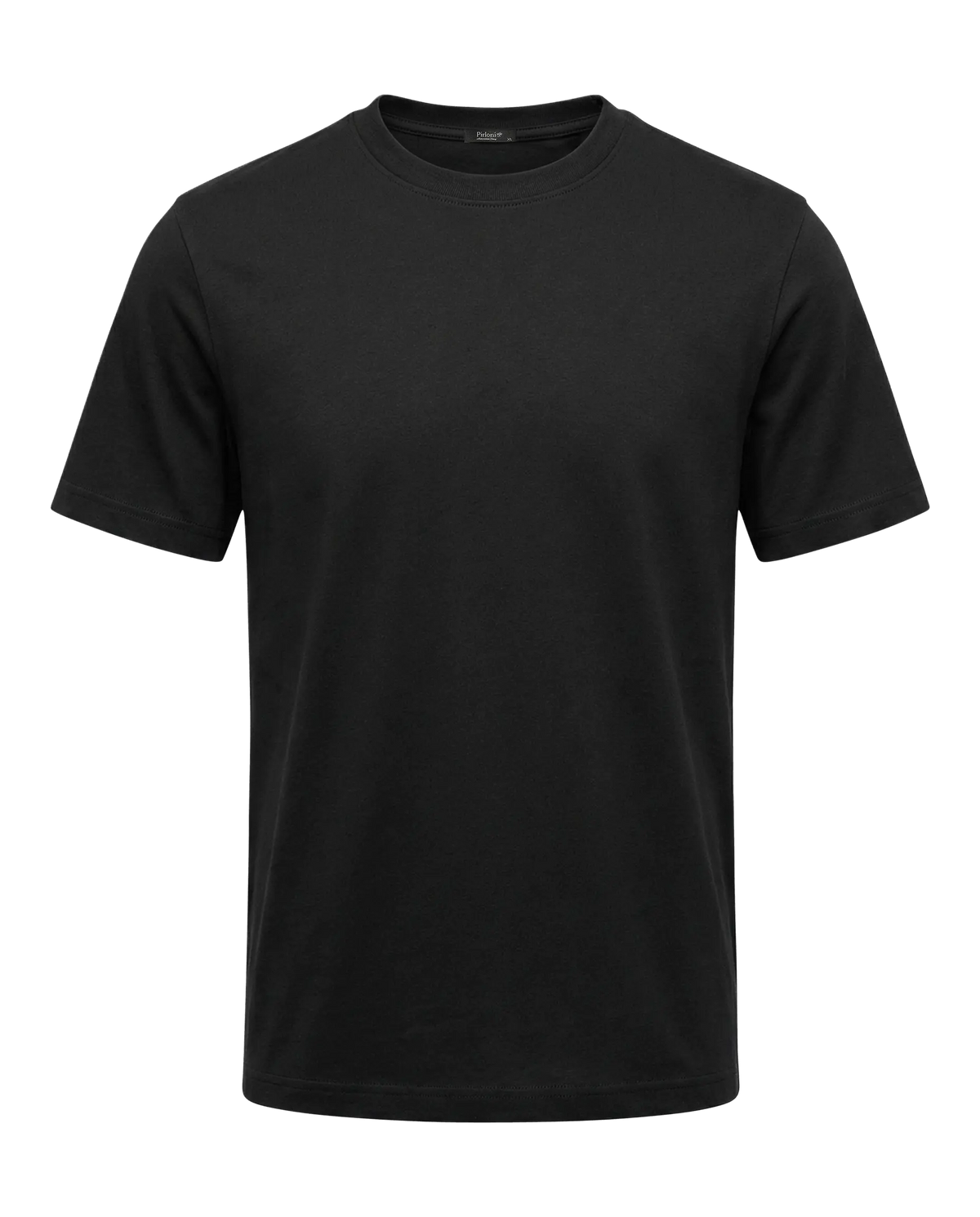 Black t-shirt on a white background