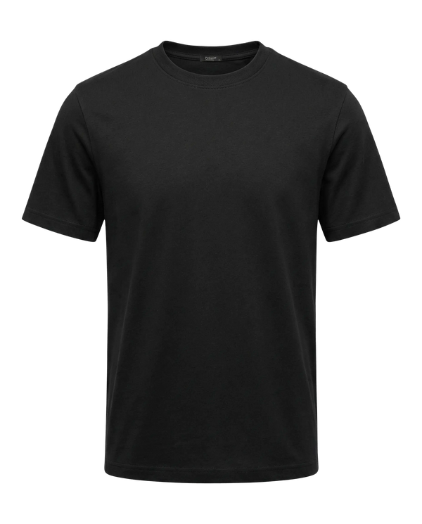 Black t-shirt on a white background