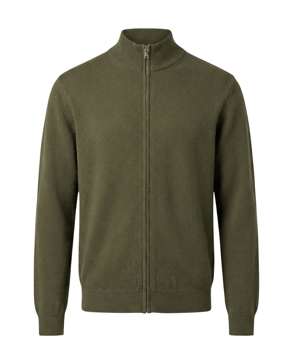 Green zip-up sweater 