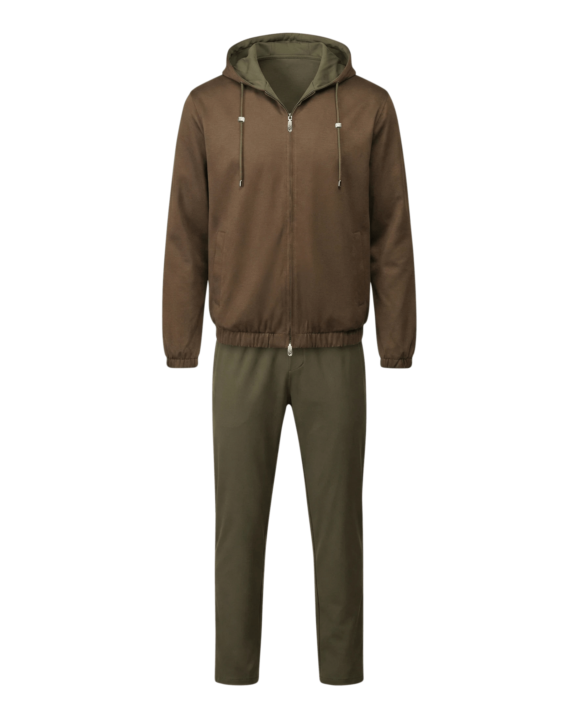 Brown jacket and green pants on a transparent background