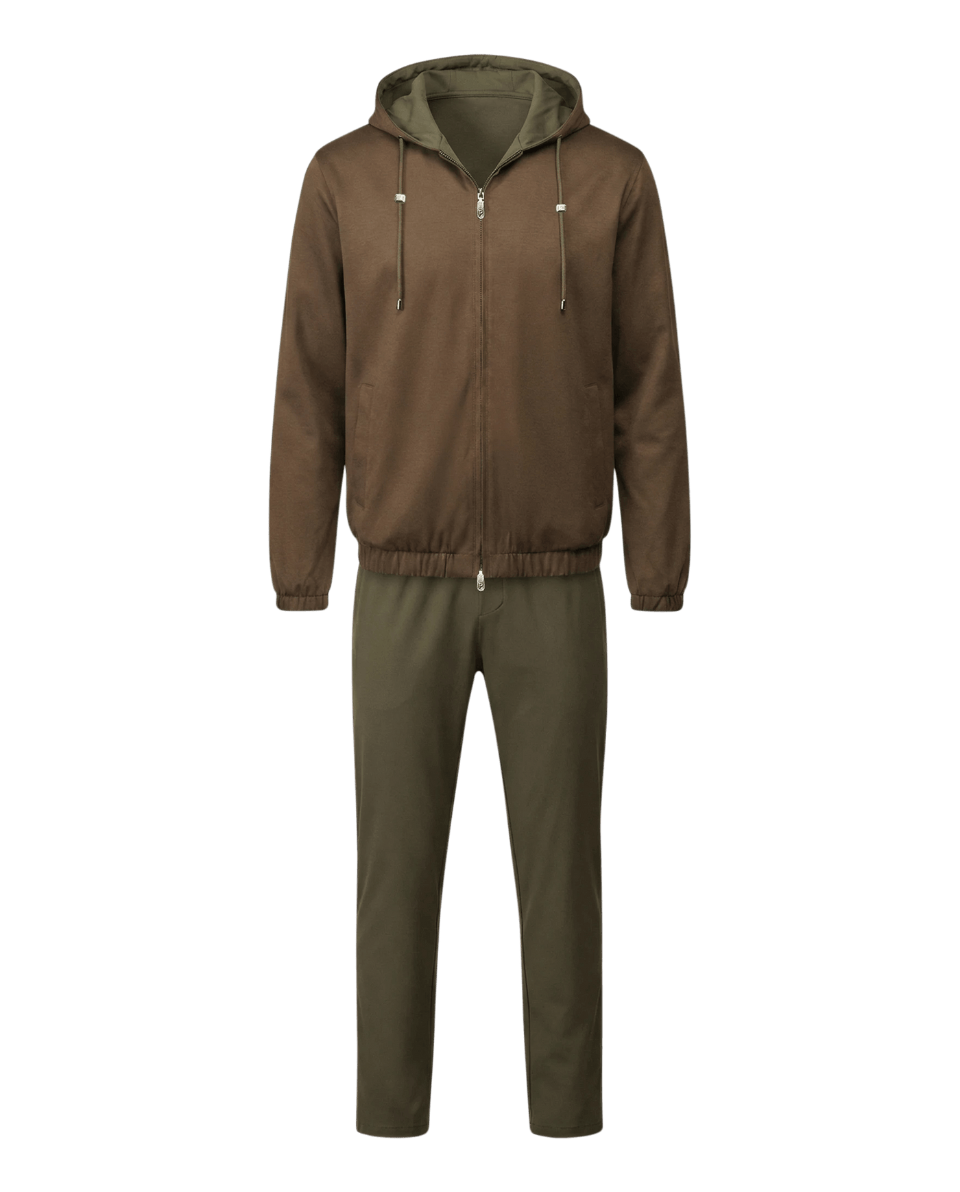 Brown jacket and green pants on a transparent background