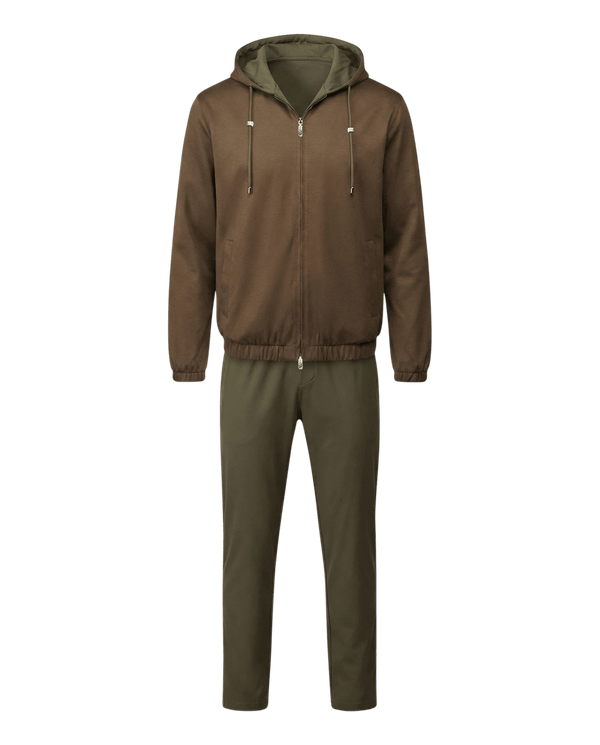 Brown jacket and green pants on a transparent background