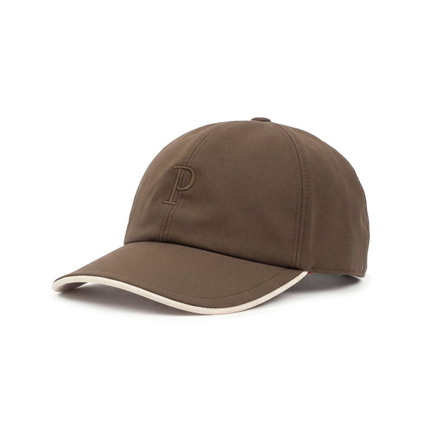 Brown cap with a logo on a white background