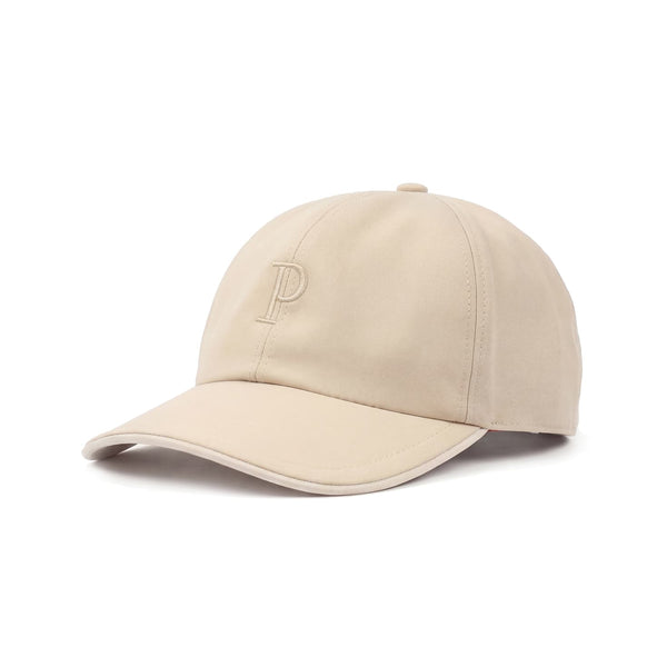 Beige cap with a logo on a white background