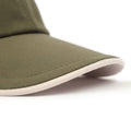 Green cap with a white rim on a white background