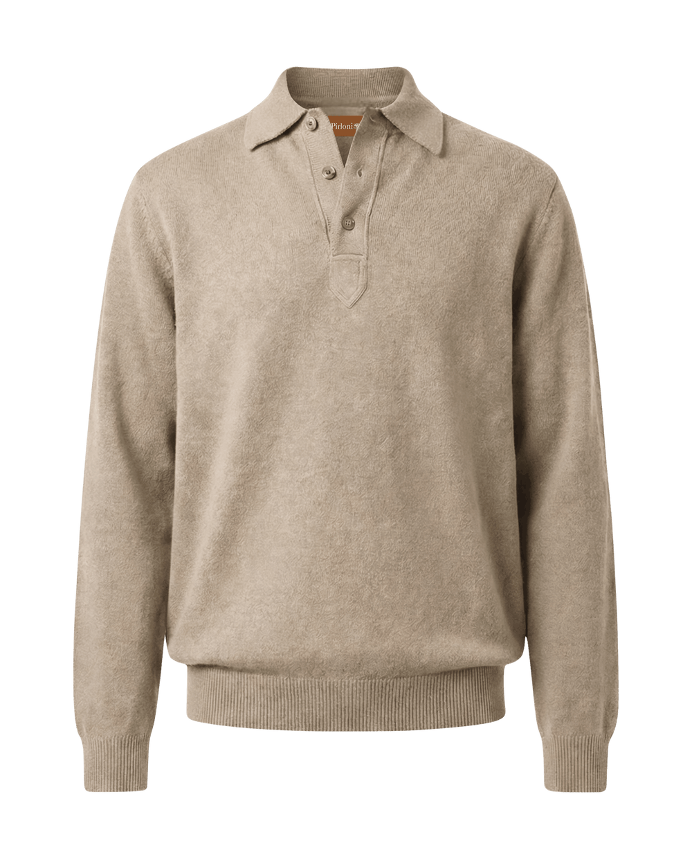 Beige sweater with a collar 