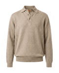 Beige sweater with a collar 