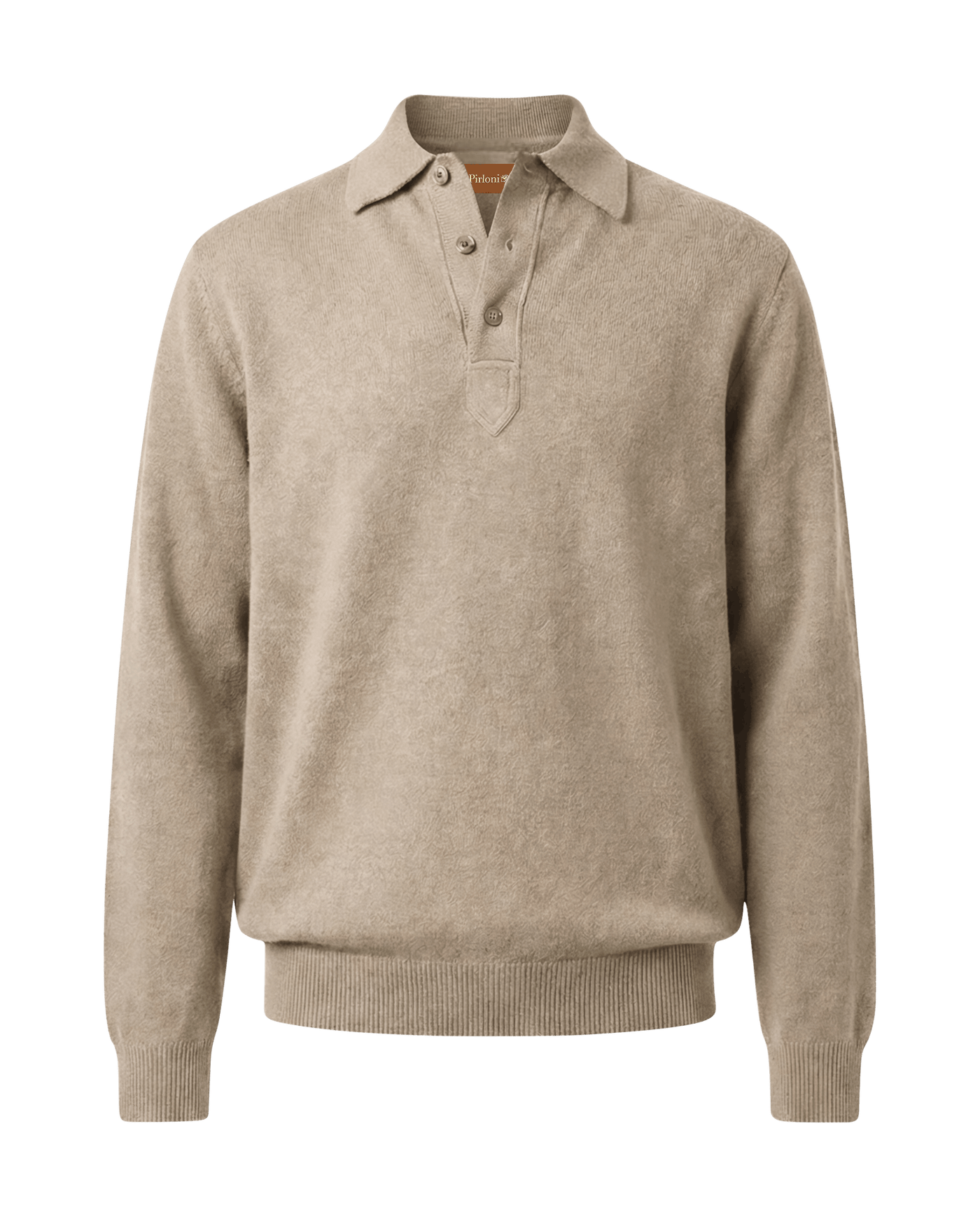Beige sweater with a collar 