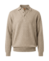 Beige sweater with a collar 