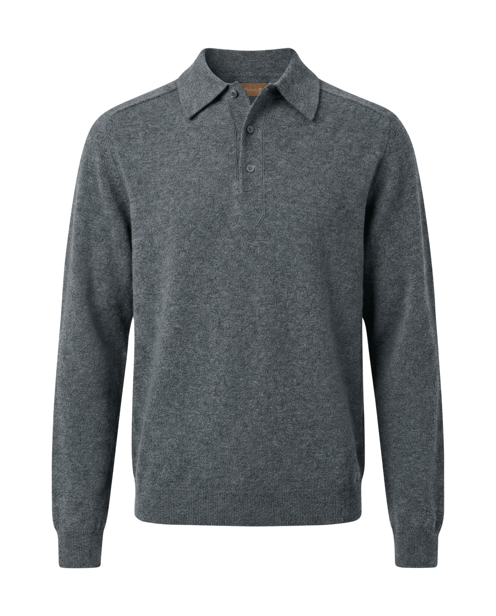 Gray long-sleeve polo shirt