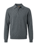 Gray long-sleeve polo shirt