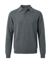 Gray long-sleeve polo shirt