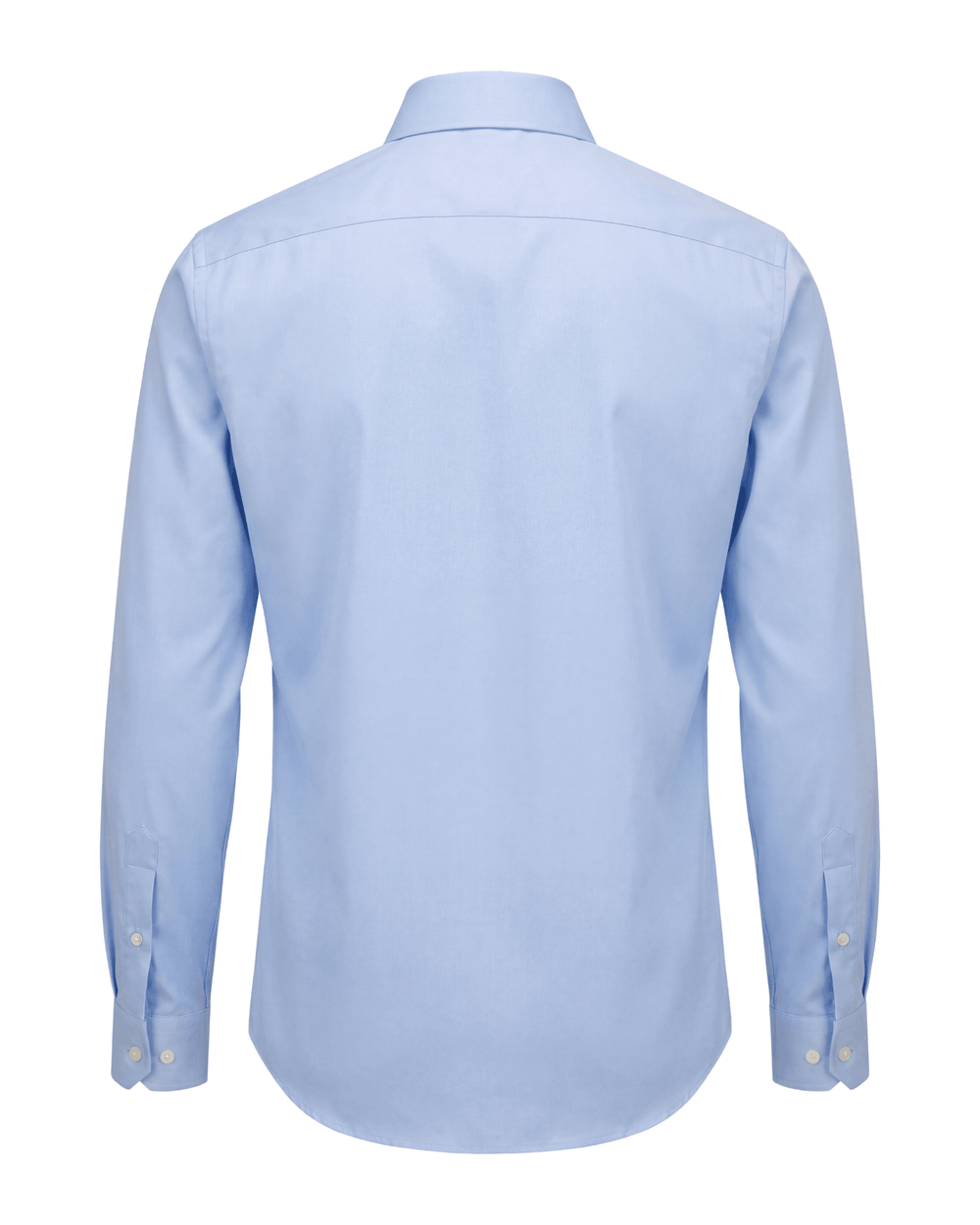 Light blue dress shirt on a white background