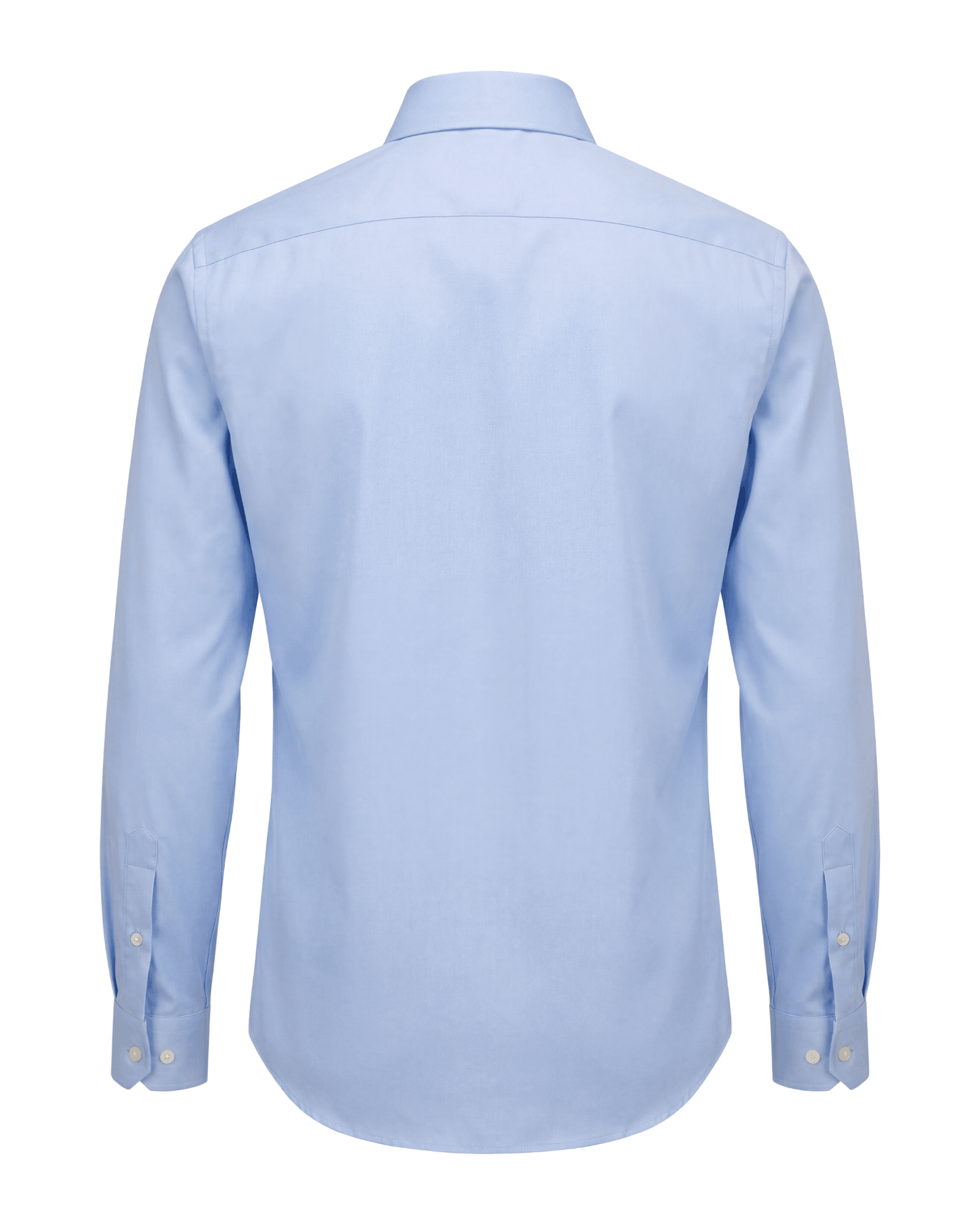Light blue dress shirt on a white background