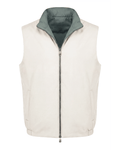 Men’s reversible body warmer in green and white, lightweight premium casual outerwear vest