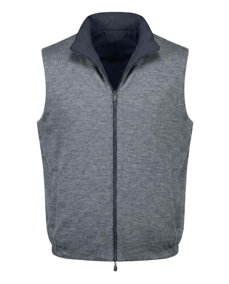 Gray vest with a zipper on a transparent background